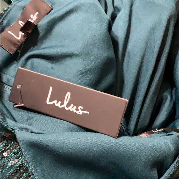 Lulus-Forest Green Sequin Backless Skater Dress - Picture 9 of 10